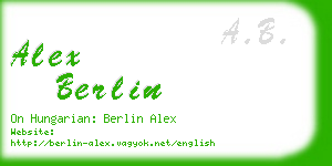 alex berlin business card